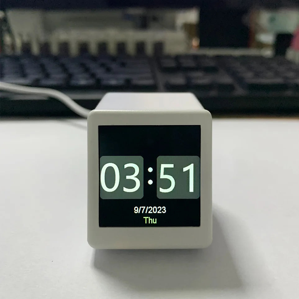 Smart WiFi Digital Desk Clock Weather Station Multi-Functional Alarm GIF Display Desktop Decor Gadget for Bedroom Home Office