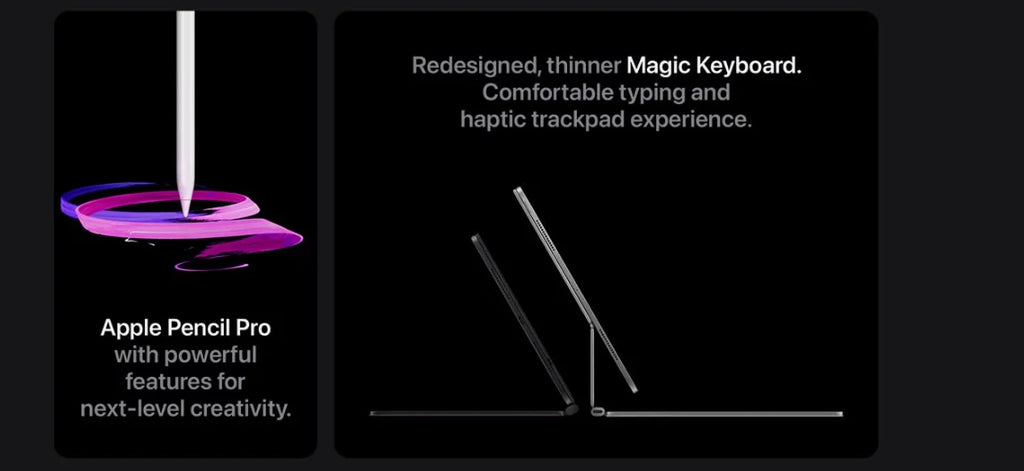 2024 IPad Pro M4 chip 11Inch/13Inch 256G/512G/1T/2T SSD 8G/16G RAM WiFi Cellular Face ID eSIM WIFI/5G.