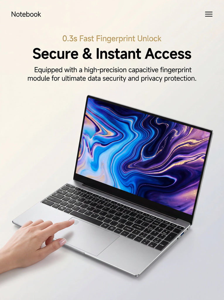 New Ultra Slim 15.6 Inch Laptop Intel Core I3-6100U 32GB RAM 2TB SSD 1920*1080 FHD Display Windows 11 Pro Office Study Computer