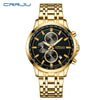 CRRJU Brand Creative Multifunction Male Wristwatch Date Display Stainless steel Men Quartz Watch Waterproof Sports Chronograph