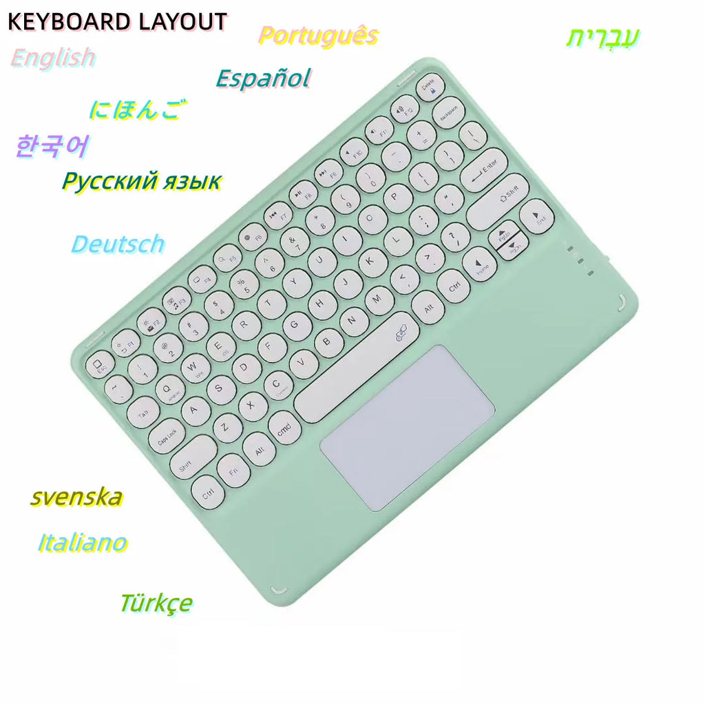 Bluetooth Wireless Keyboard With Touchpad Hebrew Spanish Korean For iPad Pro Air for Xiaomi Huawei Android Windows Tablet