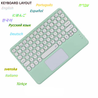 Bluetooth Wireless Keyboard With Touchpad Hebrew Spanish Korean For iPad Pro Air for Xiaomi Huawei Android Windows Tablet