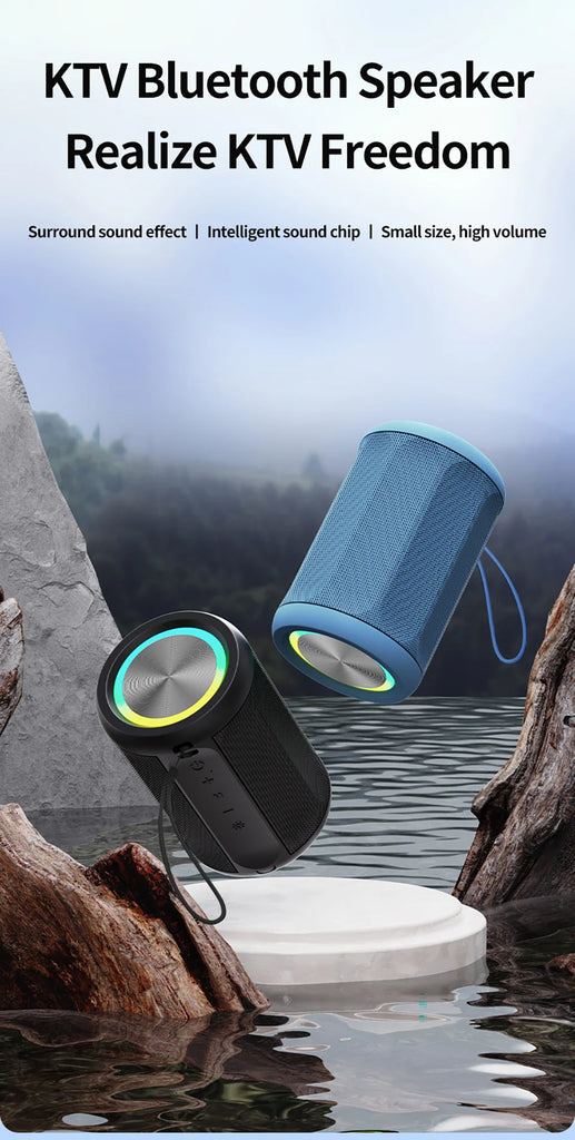 Bluetooth Speaker Wireless LoudSound Subwoofer Outdoor Portable Heavy Bass Fabric Speaker TWS Stereo RGB Ambient Light Speakers