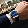 POEDAGAR Luxury Trend Men Watch Waterproof Luminous Date Week Man Wristwatch Military Outdoor Leather Men's Quartz Watches Reloj