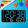 Giant Intelligent Digital Wall Clock｜One screen to control time-temperature-date, home technology pulls full!