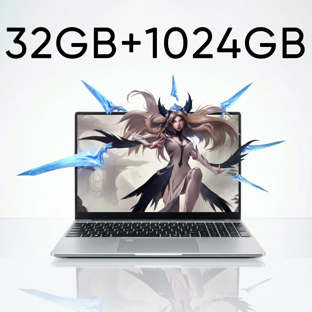 New Ultra Slim 15.6 Inch Laptop Intel Core I3-6100U 32GB RAM 2TB SSD 1920*1080 FHD Display Windows 11 Pro Office Study Computer