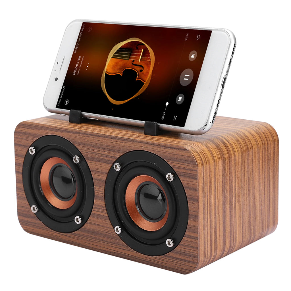Bluetooth Speaker Retro Wooden Wireless Bluetooth Speaker Portable Music Player for Mobile Phone PC