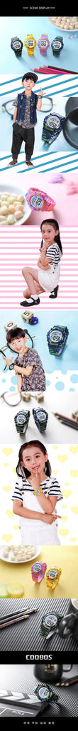 Sport Digital Watch for Kids Waterproof Luminous Children's Electronic LED Watch Fashion Multi-function Week Display Kids Watch