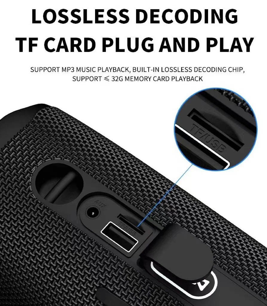 Portable Bluetooth Speaker Outdoor Multifunctional IPX6 Waterproof Subwoofer Wireless Home Theater Dual Speaker TWS Sound System