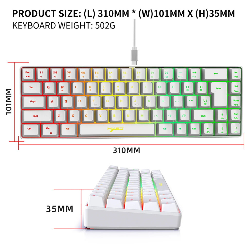60% gaming Keyboard and mouse combo set gamer white key board combo computer wired keyboards mouses office teclado for laptop pc