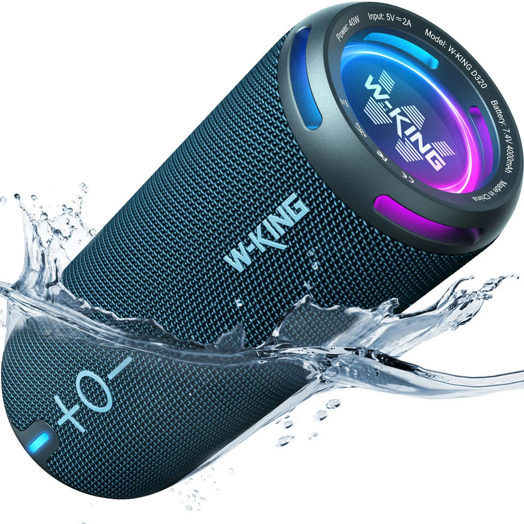 Portable Bluetooth Speaker with Stereo Sound, IPX7 Waterproof, 24-Hour Playtime, Wireless Speaker for Home, Outdoors, Travel