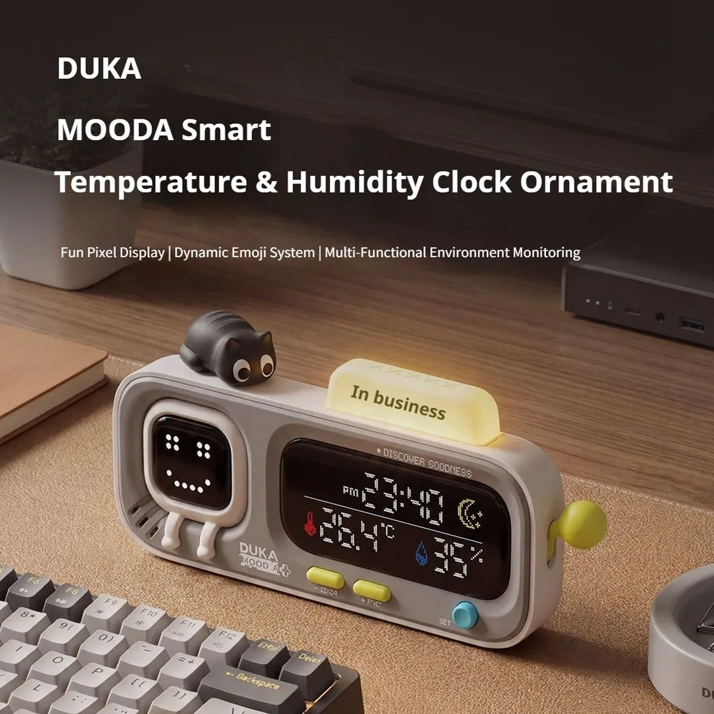 NEW DUKA MOODA Smart Temperature and Humidity Clock Sensor Electric Hygrometer Thermometer Home Weather Station Desktop Decor