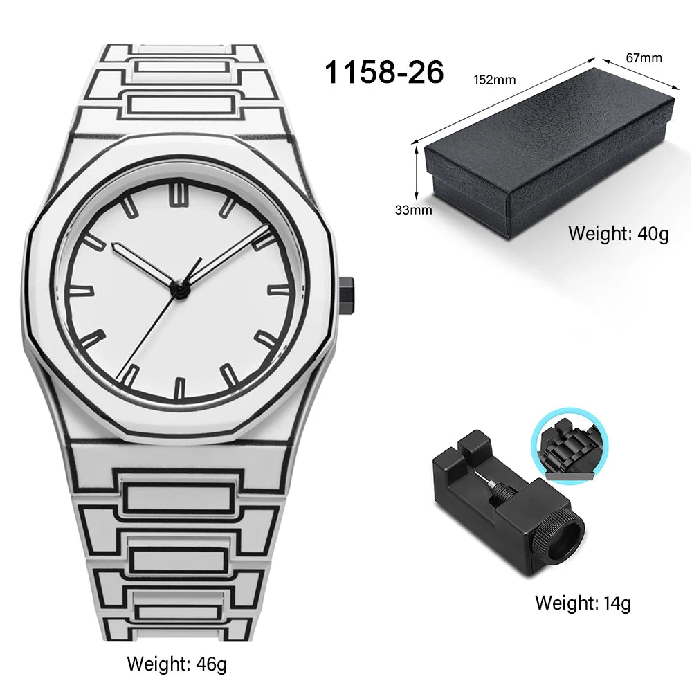 Men's Classic Business Watch Arabic Numerals Polycarbonate Quartz Watch Fashion Sports Watch Slim Waterproof Clock