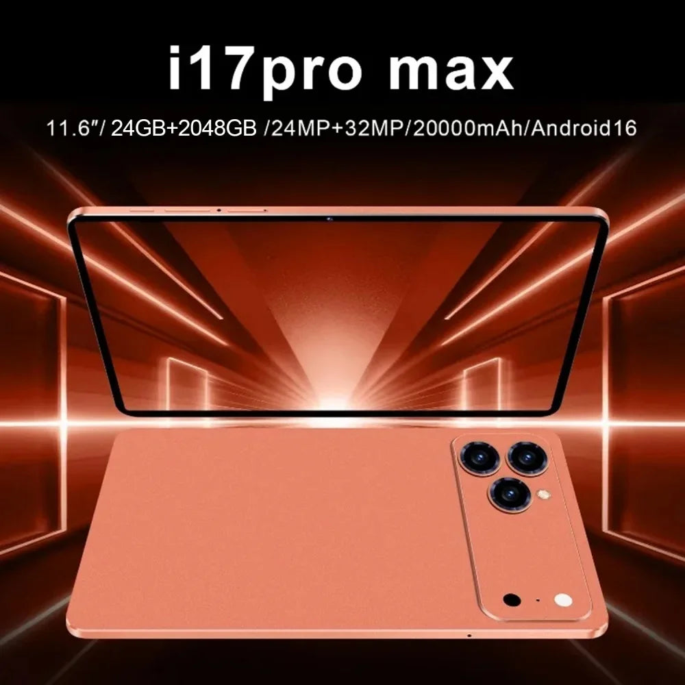 2026 IPad 17 Pro Max Tablet PC 11 Inch Face Recognition 24GB 2TB Android16 Snapdrago 8gen3 5G Dual SIM Call WIFI 20000mAh Tablet
