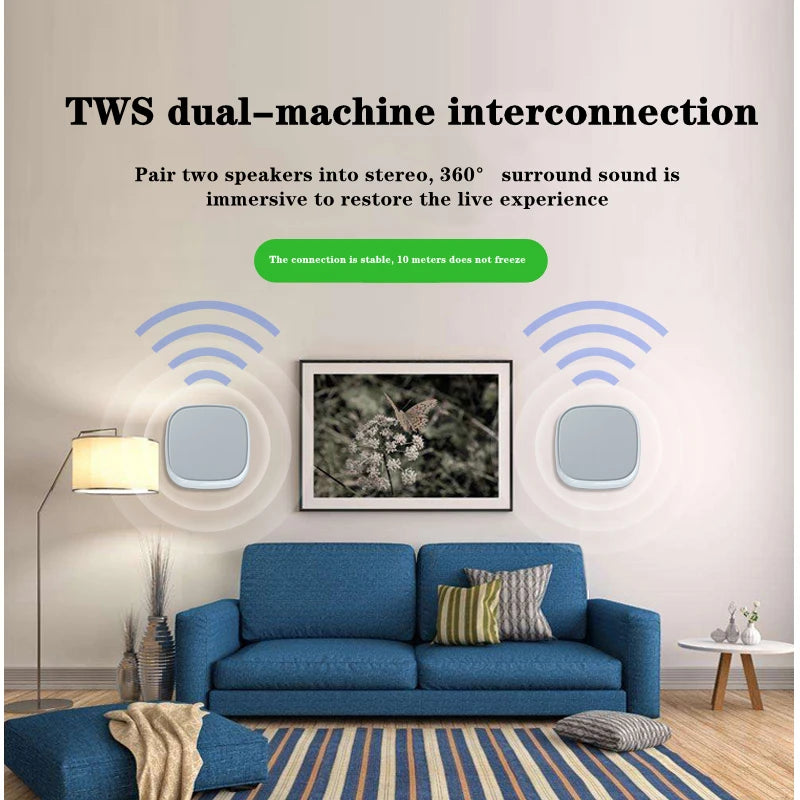 Wireless Bluetooth Speaker Wall-mounted 3D Surround Sound Multifunctional Outdoor Portable Subwoofer Long Battery Life