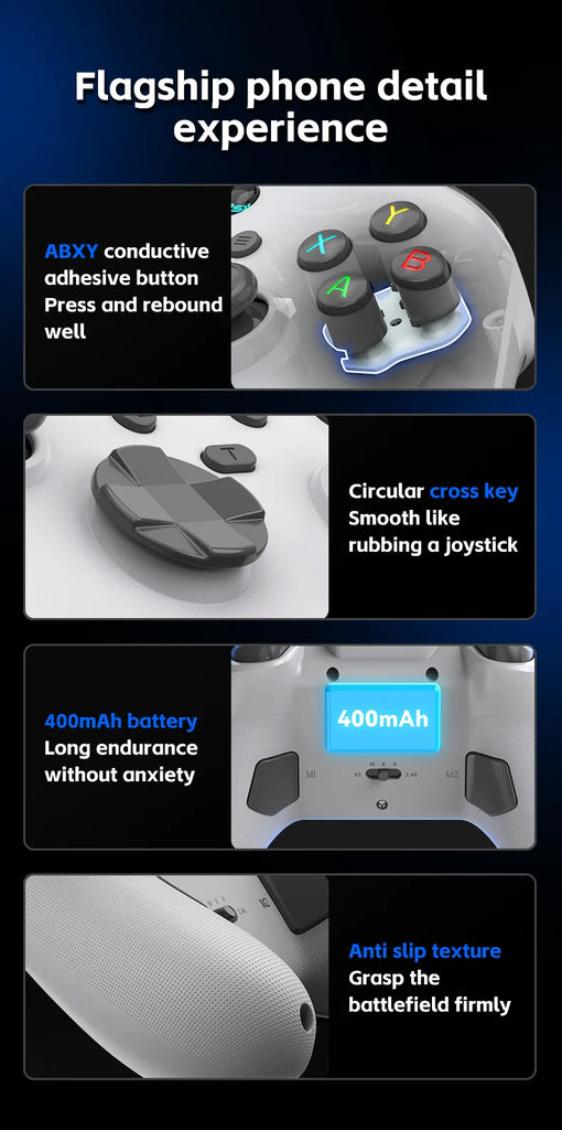 G6 wireless  mobile game controller with Hall trigger and Hall joystick supporting switch/pc/android/IOS