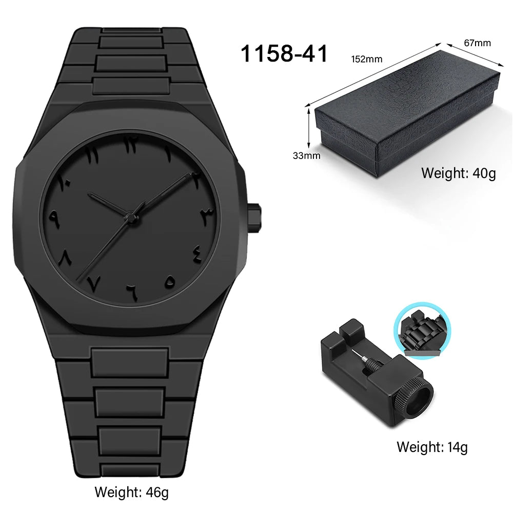 Men's Classic Business Watch Arabic Numerals Polycarbonate Quartz Watch Fashion Sports Watch Slim Waterproof Clock