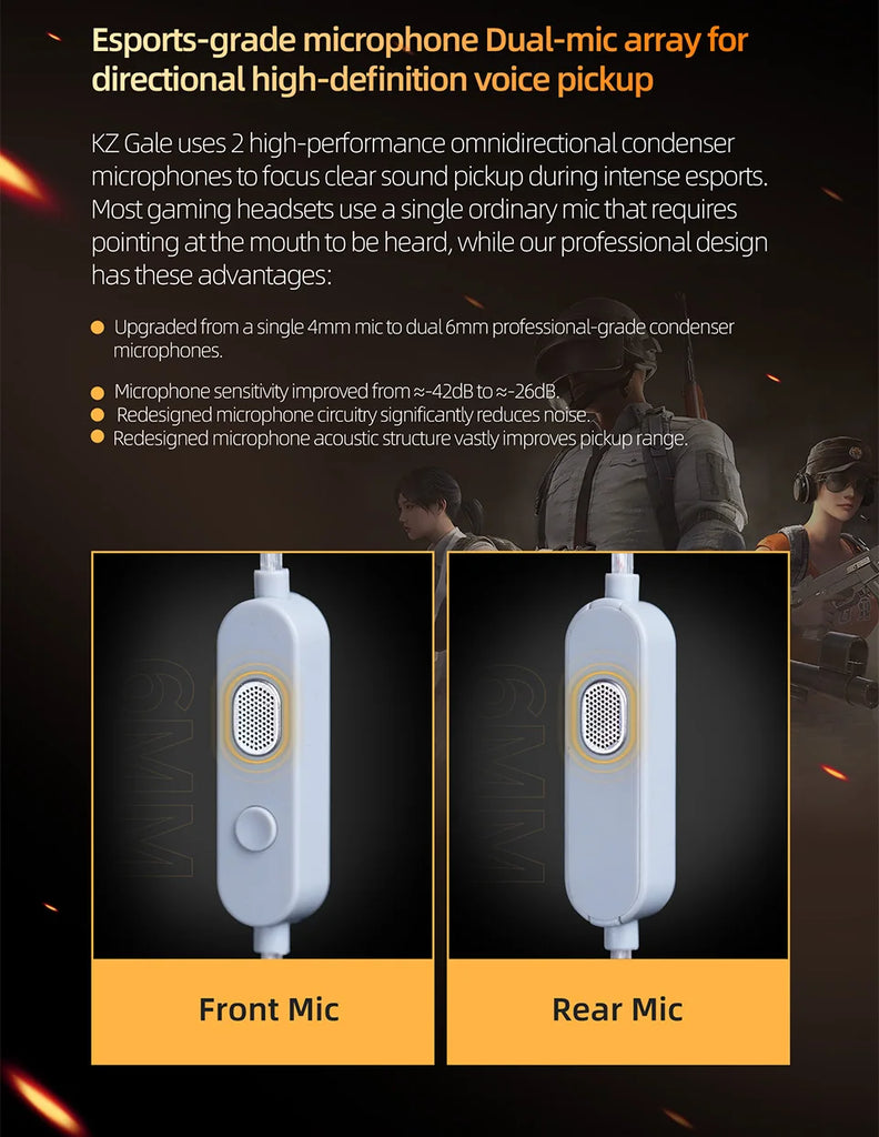 KZ Gale In-Ear Gaming Earphones E-sports Bass Metal Earbuds for Video Game Stage Live Sound Headphones