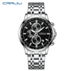 CRRJU Brand Creative Multifunction Male Wristwatch Date Display Stainless steel Men Quartz Watch Waterproof Sports Chronograph