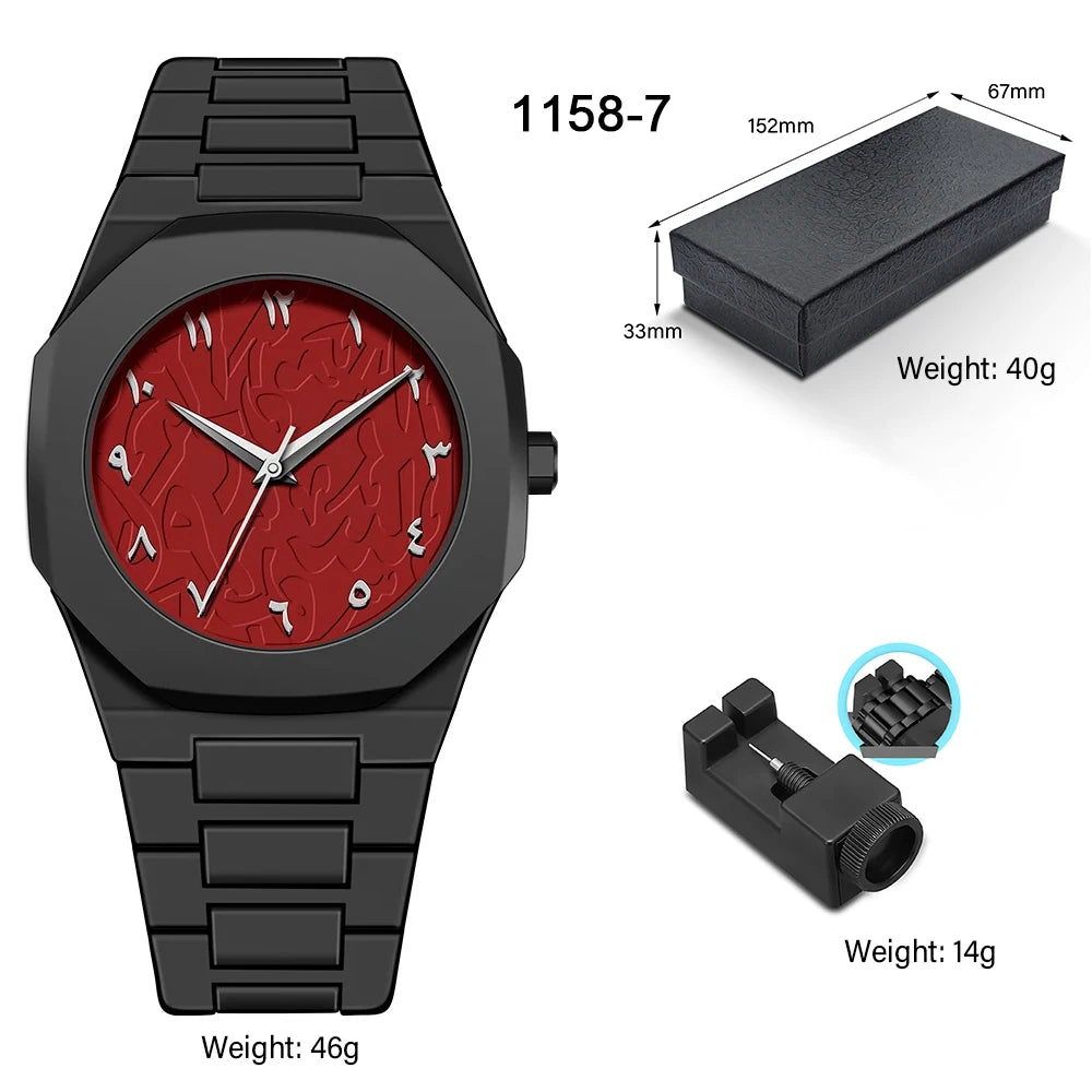 Men's Classic Business Watch Arabic Numerals Polycarbonate Quartz Watch Fashion Sports Watch Slim Waterproof Clock
