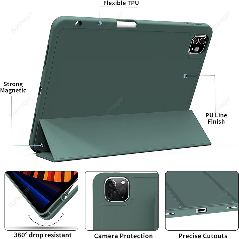 New iPad Pro 11 Inch Case 2022(4th Gen)/ 2021(3rd Gen) with Pencil Holder Ipad Pro 11 12.9 iPad 10th Gen iPad Air4 5 10.9 inch
