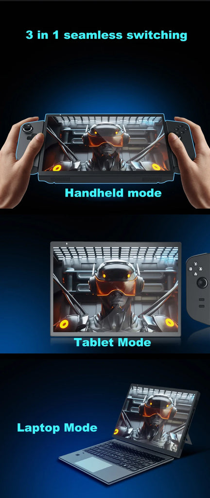 10.5 Inch Mini Video Game PC Gaming Player with Wifi 3 in 1 Tablet Laptop  N95 Detachable Touch Screen PC