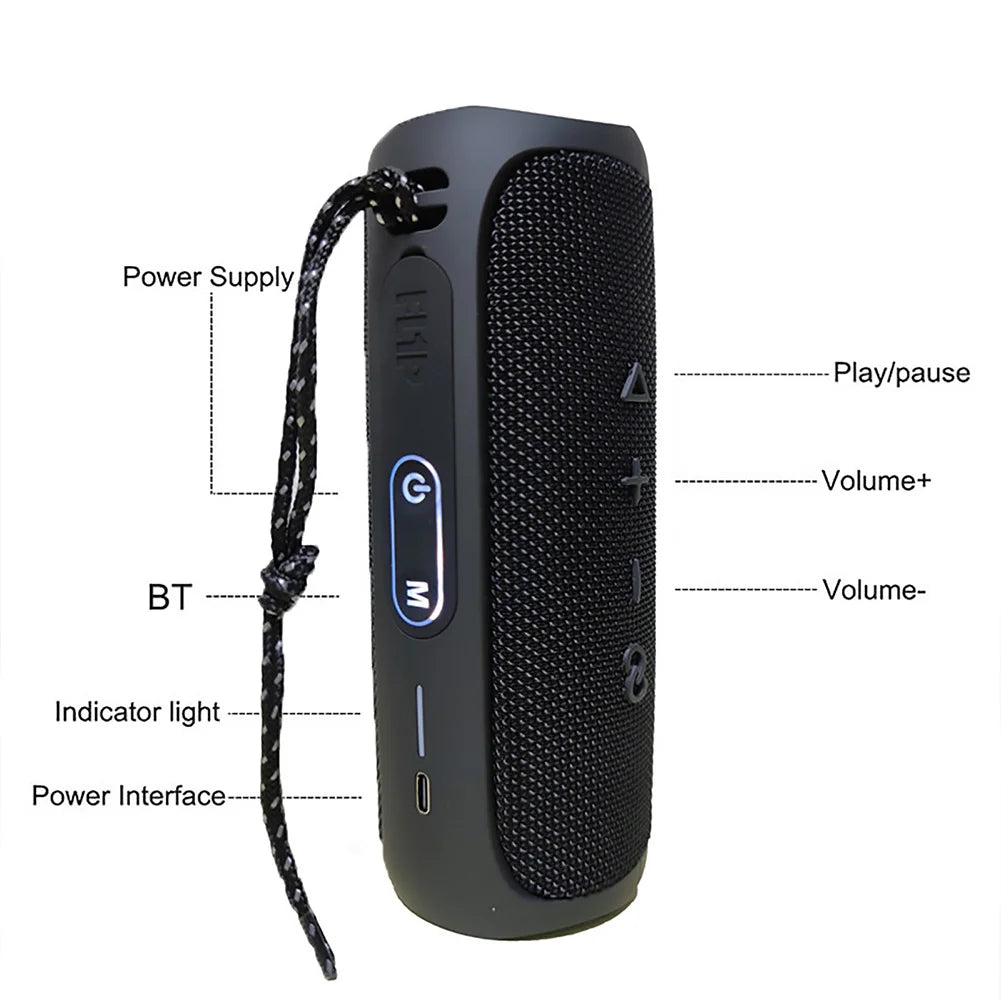 Portable Bluetooth Speaker Outdoor Multifunctional IPX6 Waterproof Subwoofer Wireless Home Theater Dual Speaker TWS Sound System