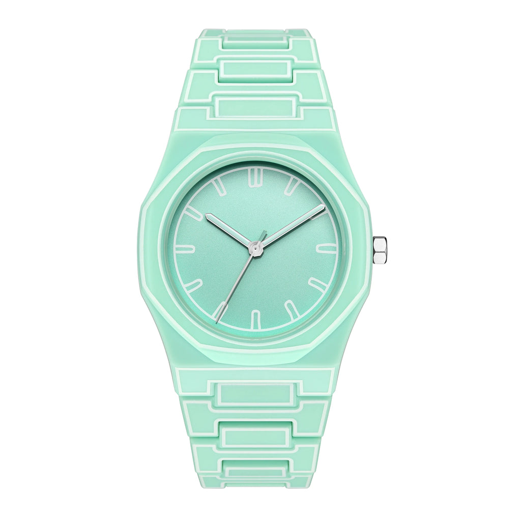 Lightweight Polycarbonate case high tech black men's watch classic simple silicone strap men's quartz watch fashion style clock