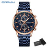 CRRJU Brand Creative Multifunction Male Wristwatch Date Display Stainless steel Men Quartz Watch Waterproof Sports Chronograph