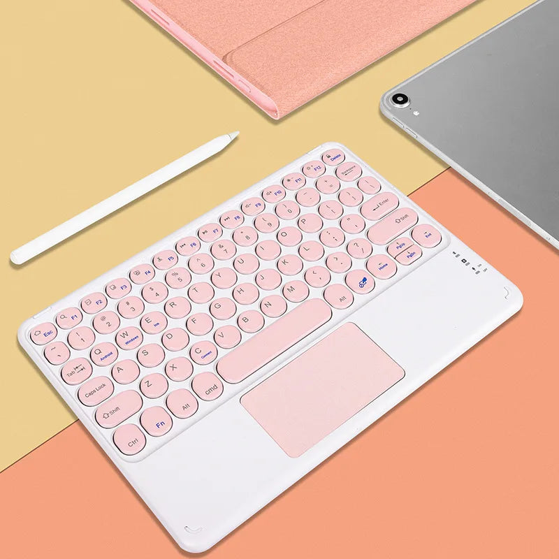 Bluetooth Wireless Keyboard With Touchpad Hebrew Spanish Korean For iPad Pro Air for Xiaomi Huawei Android Windows Tablet