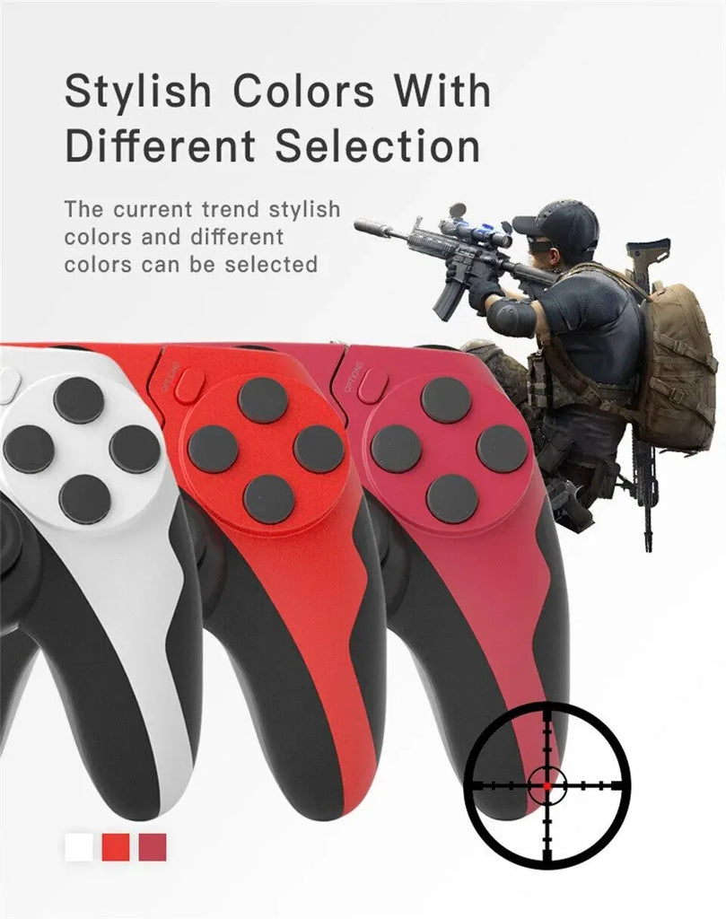 GAMINJA P48 Wireless Gamepad with Six Axis Gyroscope Game Controller For PS4 PS3 Console Wins 7 8 10 Dual Vibration PC Joystick