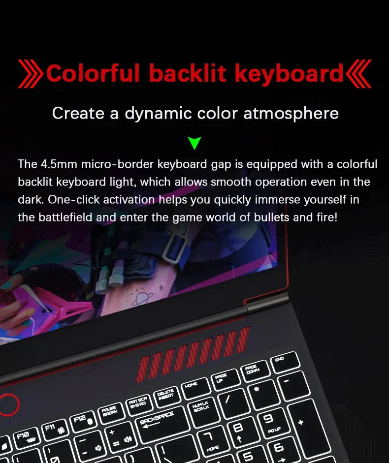 16.1-inch HD Ultra Slim Gaming Laptop, RTX 4050 6G, Intel Core I9/i5 CPU, Win11 Pro, Dual DDR5 & Dual M.2 Storage Expansion Thin