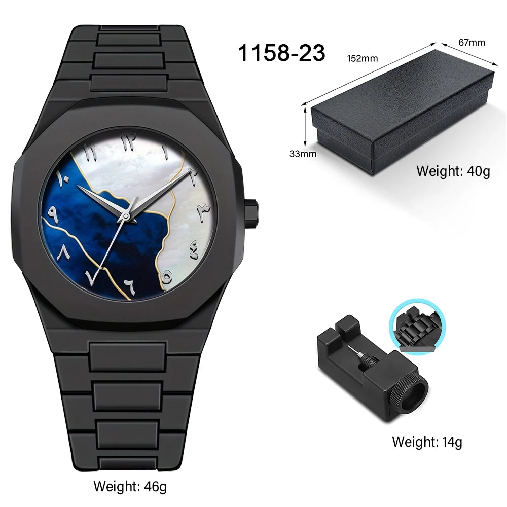 Men's Classic Business Watch Arabic Numerals Polycarbonate Quartz Watch Fashion Sports Watch Slim Waterproof Clock