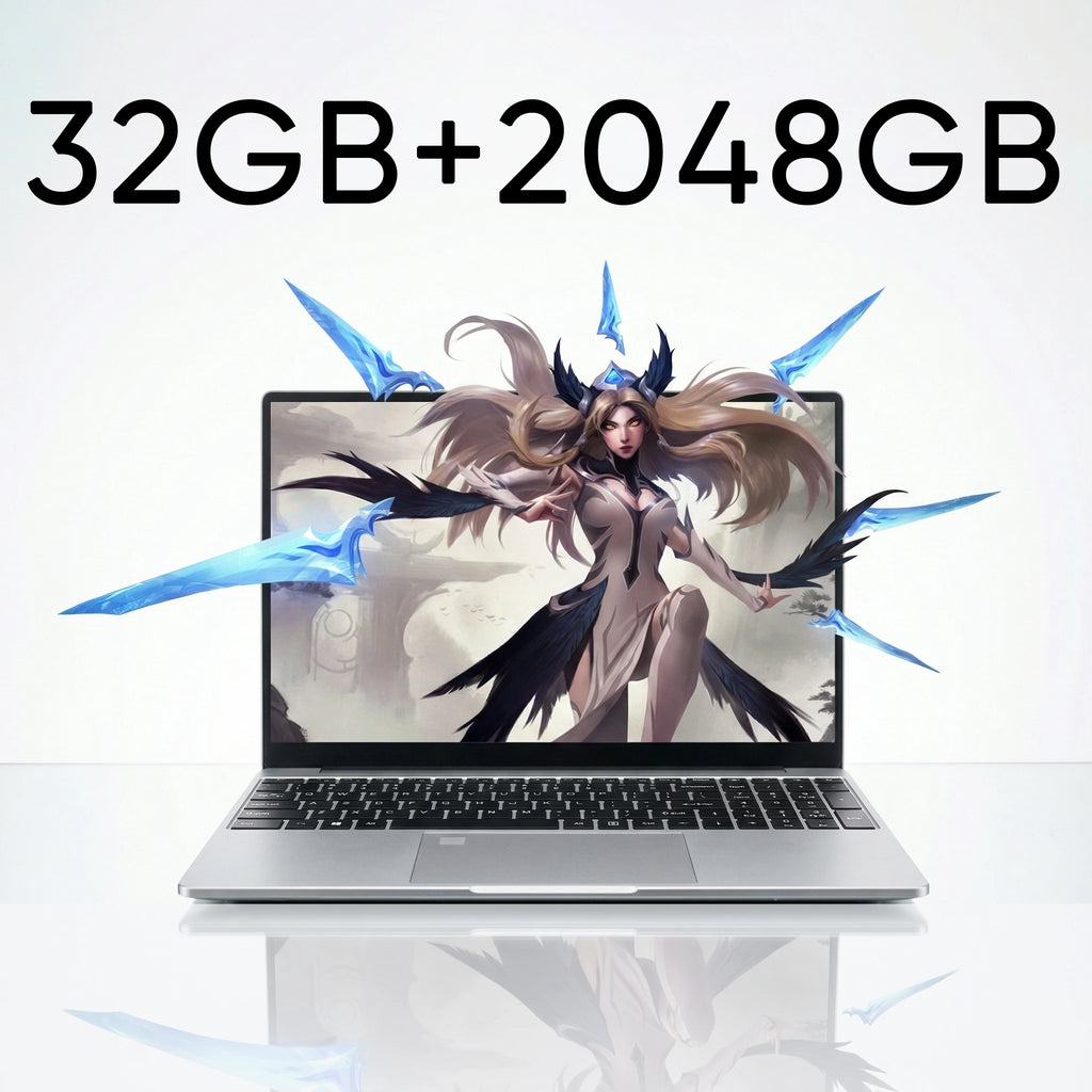 New Ultra Slim 15.6 Inch Laptop Intel Core I3-6100U 32GB RAM 2TB SSD 1920*1080 FHD Display Windows 11 Pro Office Study Computer