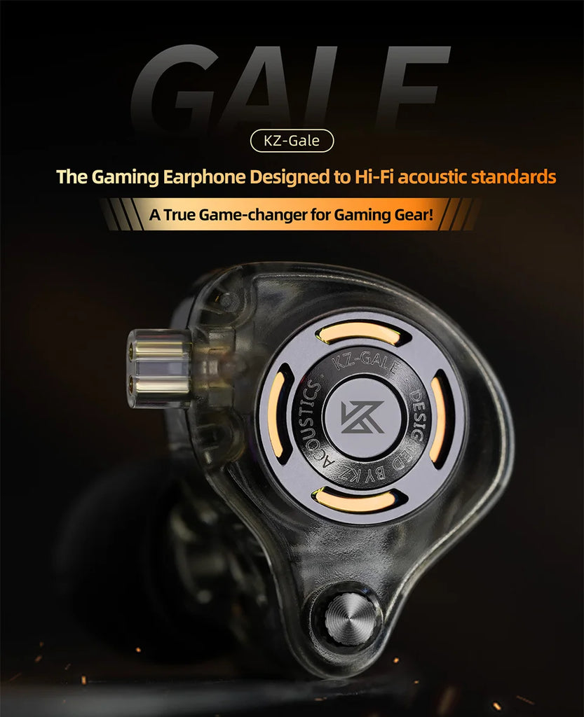 KZ Gale In-Ear Gaming Earphones E-sports Bass Metal Earbuds for Video Game Stage Live Sound Headphones