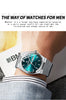 BINBOND Fashion New Men Business Watch Leisure Quartz Stainless Steel Buckle Watches Waterproof Luminous Calendar Men's Watches