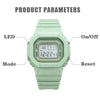 YIKAZE Sports Watch Boys Girls Student LED Electronic Watch Colorful Men Women Square Digital Watches Waterproof Rubber Clock
