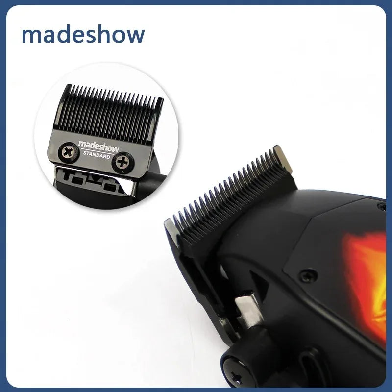 New D0 MadeShow M10M11 Professional Hair Clipper + Trimmer Set 0.1mmHair Cutting Machine Cutting T Blade High Speed High Quality