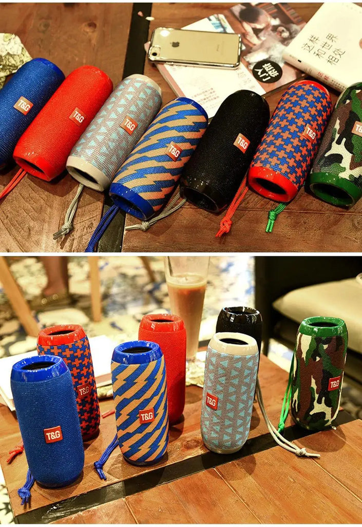 Portable Bluetooth Speaker, Wireless TWS Pairing IPX5Waterproof 1200mAh Battery TF FM Radio with Stereo Bass for Outdoor Use