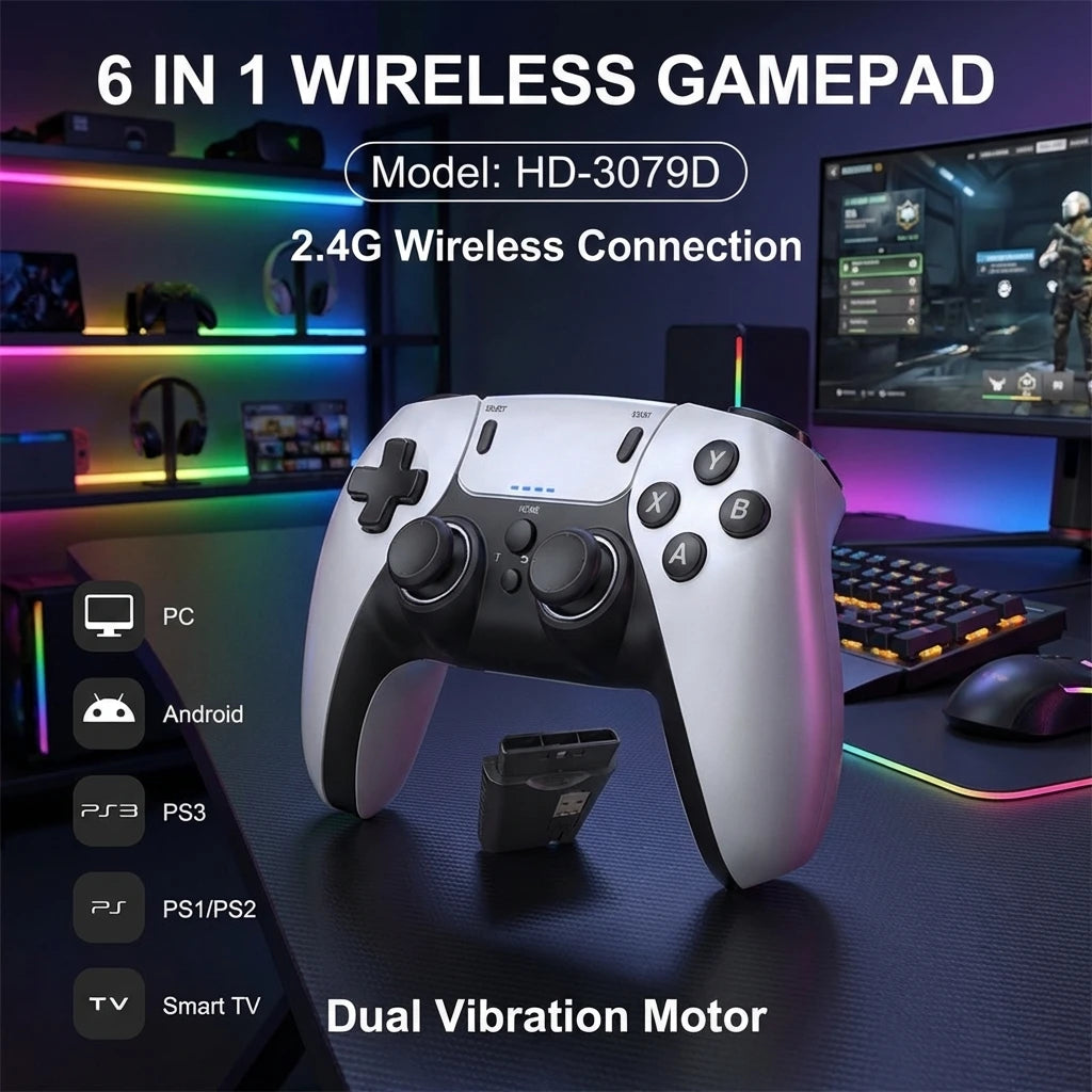 Wireless Gaming Controller - Handheld Game Console with Entertainment Gamepad for PS1 PS2 PS3 PC Android
