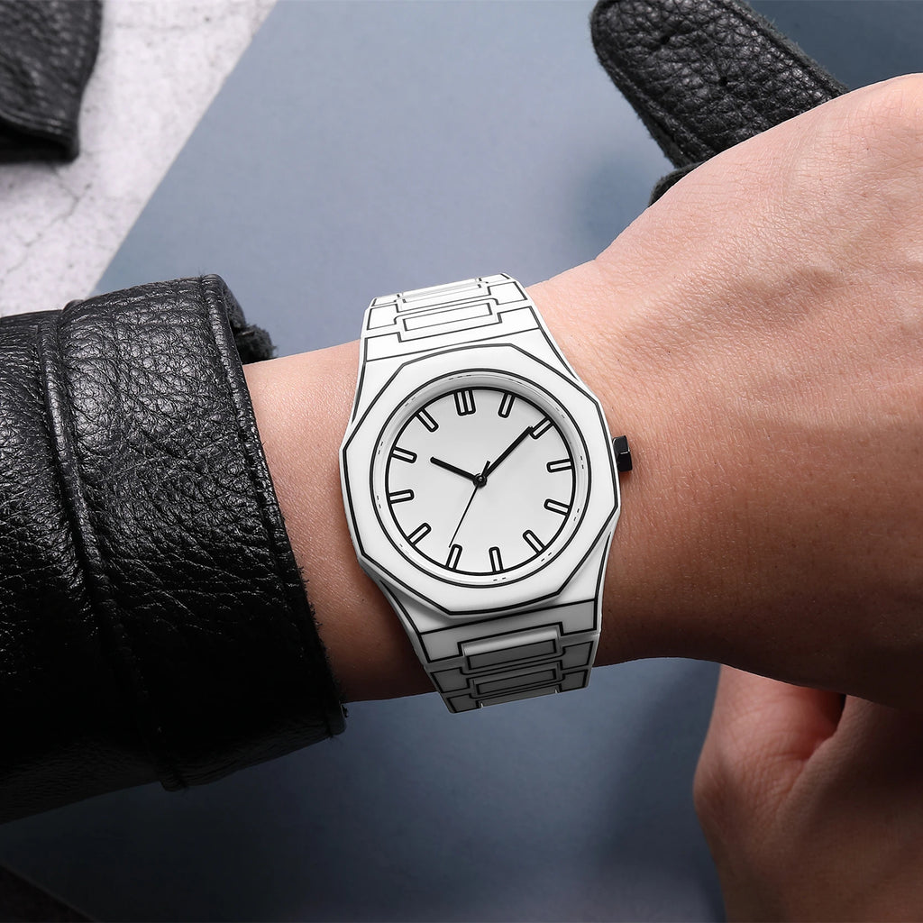 Simple casual men's women's watches, macaroon color quartz watches, round dial quartz watches, suitable for daily life, gifts