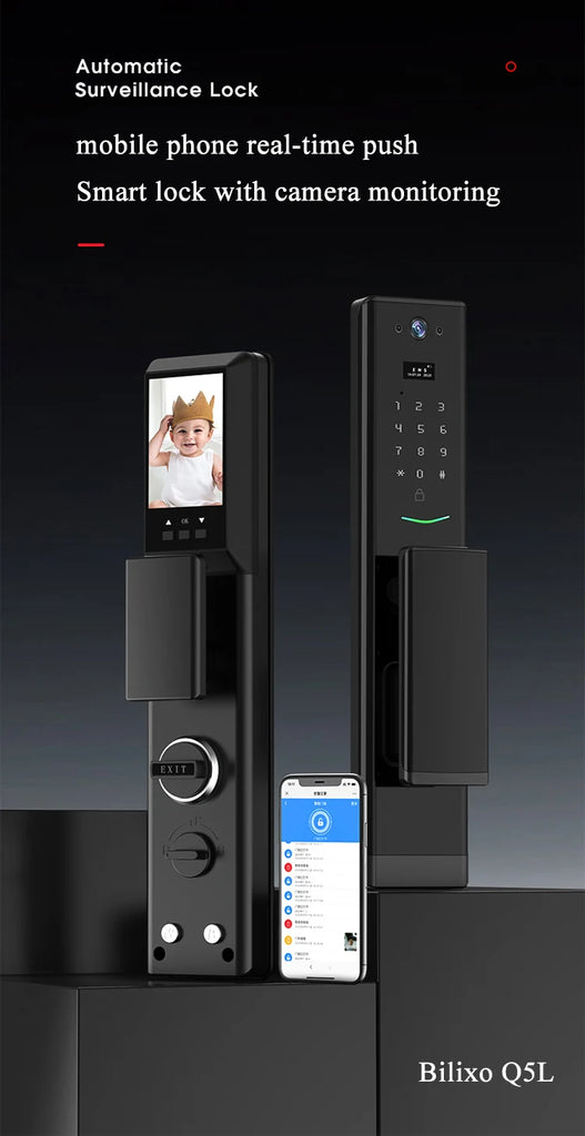 House Electric App Wifi Digital Smart Door Lock Camera Home Security Finger Print Doorlock Keyless Entry Candado Inteligente