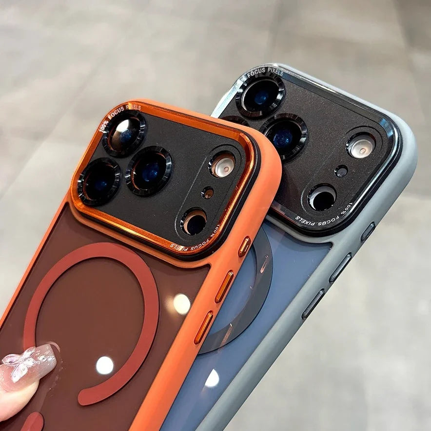 Luxury Transparent for Magsafe Case for IPhone 17 Pro Max 17Air 16 15 14 13 12 11 Pro Max Plating Camera Shockproof Cover