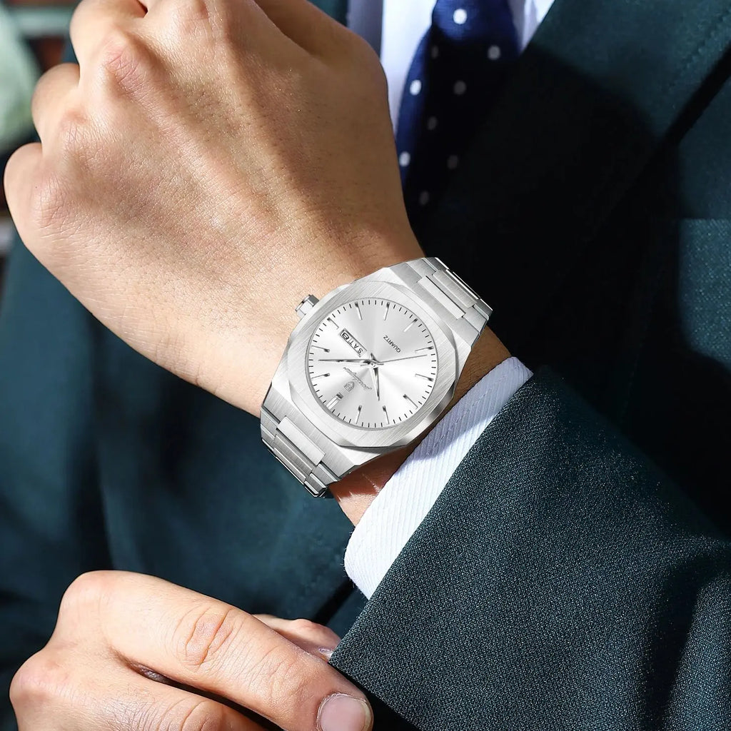 POEDAGAR Fashion Brand Male Wristwatch Waterproof Luminous Stainless Steel Men Clock Date Week Casual Quartz Men's Watches Reloj