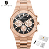 SAPPHERO Men's Watch Waterproof watch Chronograph function Date Glowing Hands Stainless Steel Watch Business  Watch For Men Gift
