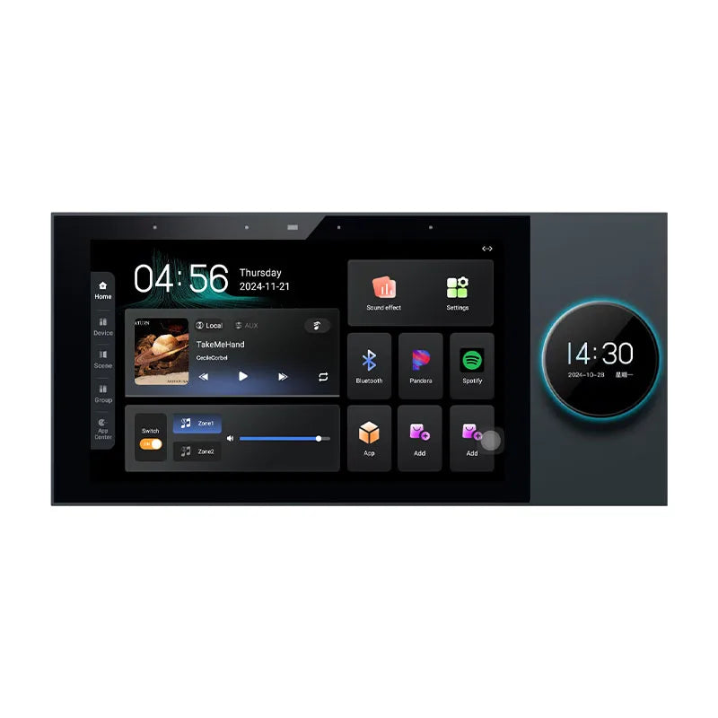 Smart Home Audio system WIFI sound in wall amplifier 8x25W power Built-in Zigbee gateway Android TUYA Device Scene control panel