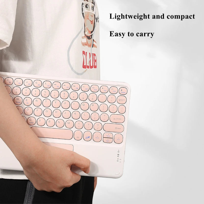 Bluetooth Wireless Keyboard With Touchpad Hebrew Spanish Korean For iPad Pro Air for Xiaomi Huawei Android Windows Tablet