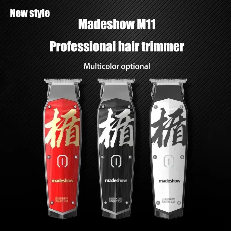 New D0 MadeShow M10M11 Professional Hair Clipper + Trimmer Set 0.1mmHair Cutting Machine Cutting T Blade High Speed High Quality
