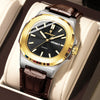POEDAGAR High Quality Watch For Men Luxury Luminous Waterproof Week Calendar Man Clock Leather Square Men's Quartz Watches Reloj