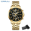 CRRJU Brand Creative Multifunction Male Wristwatch Date Display Stainless steel Men Quartz Watch Waterproof Sports Chronograph